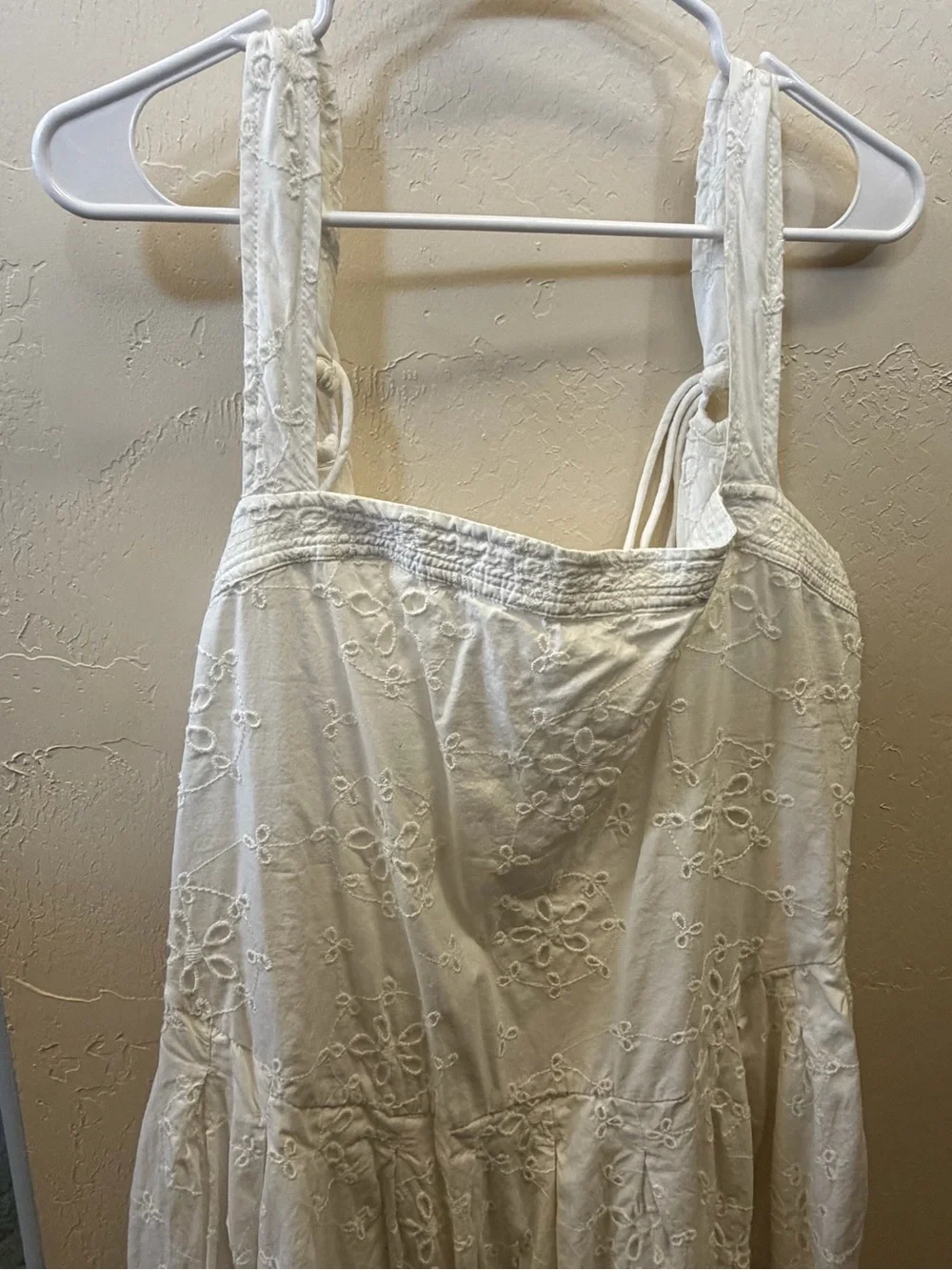 Free People Primavera Eyelet Midi Dress White Cotton Cottagecore L